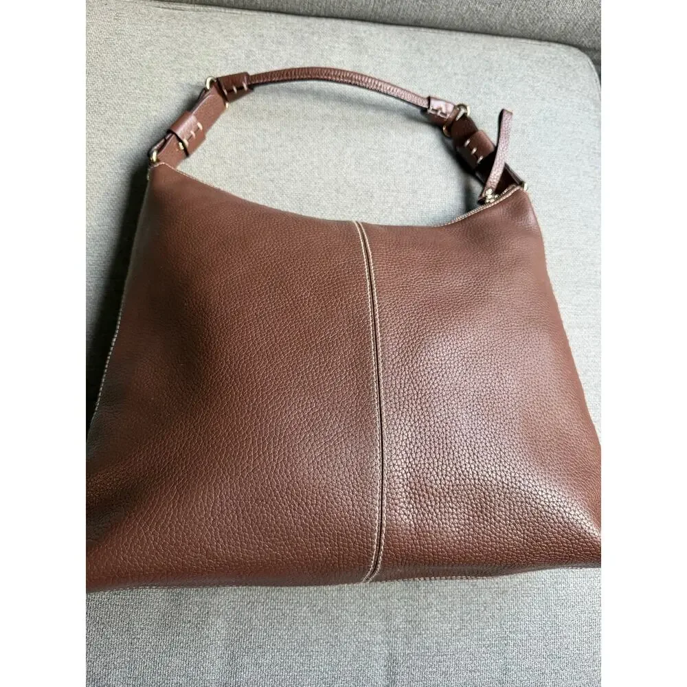 Kate Spade New York Leather Hobo Shoulder Bag Purse Brown